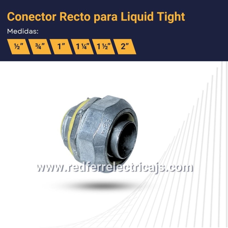 Conector Recto para Liquid Tight Ferrelectricos Colombia