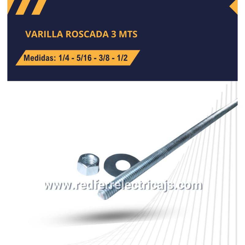 Varilla Roscada 3 mts Ferrelectricos Colombia