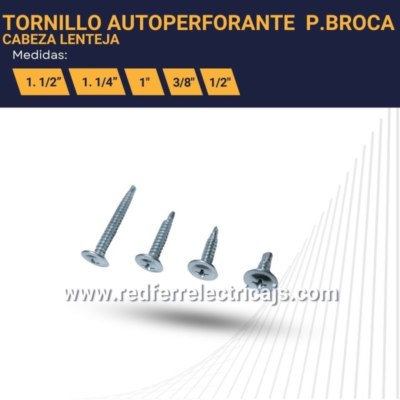 Tornillo autoperforante P. Broca cabeza de lenteja Ferrelectricos Colombia