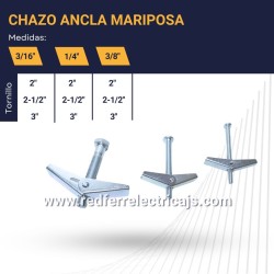 Chazo ancla mariposa Ferrelectricos Colombia
